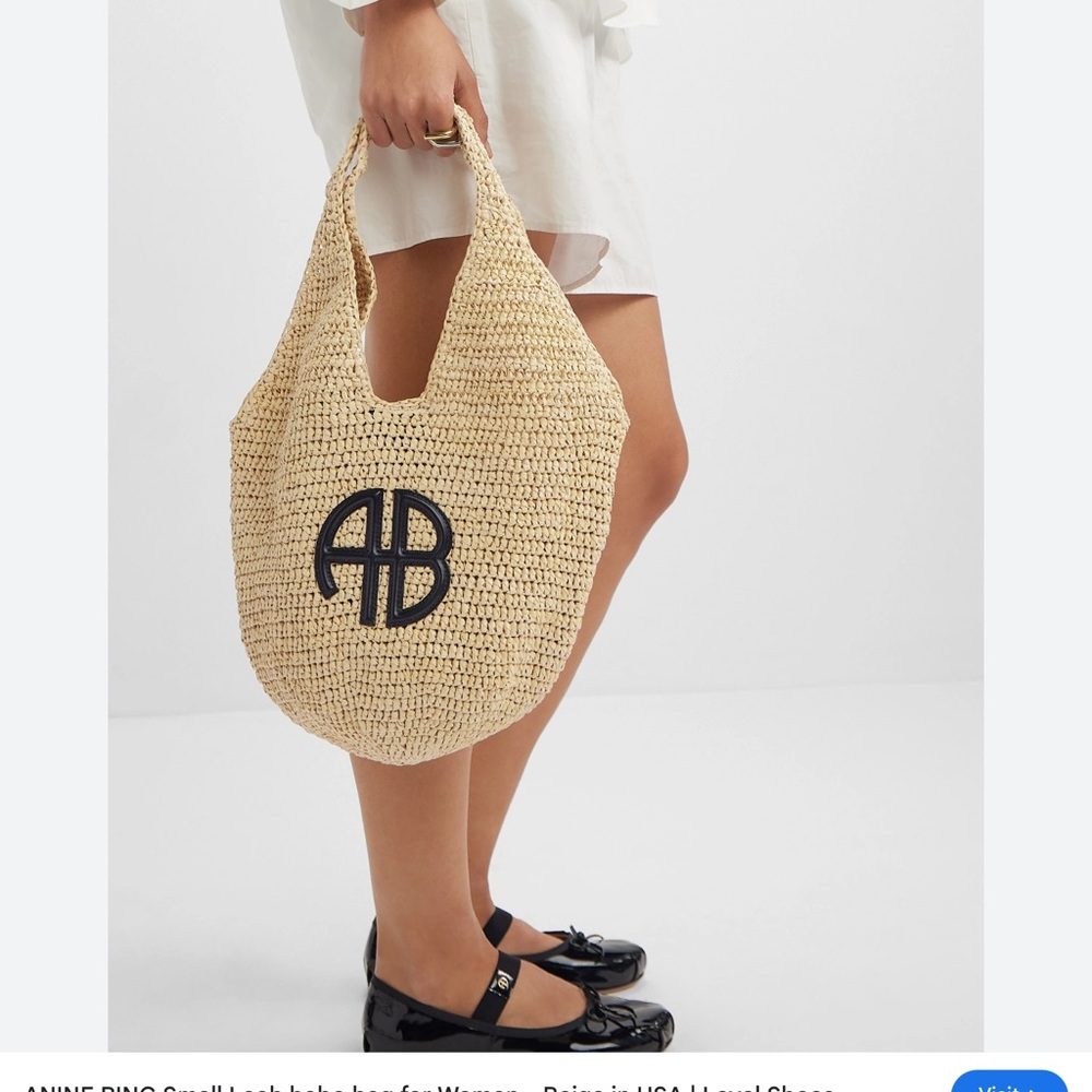 Anine Bing Woven Straw Tote Bag
